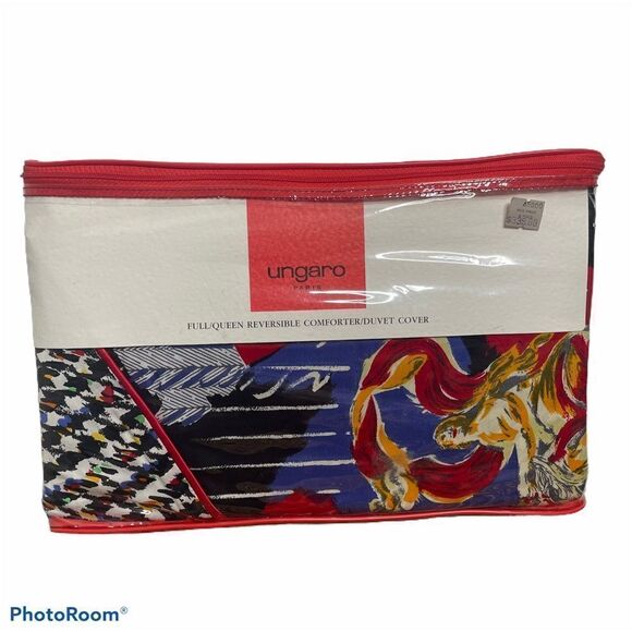 NEW Ungaro Paris Retro 70s 80s Sealed Full / Queen Reversible Bed Duvet Cover - Picture 1 of 8